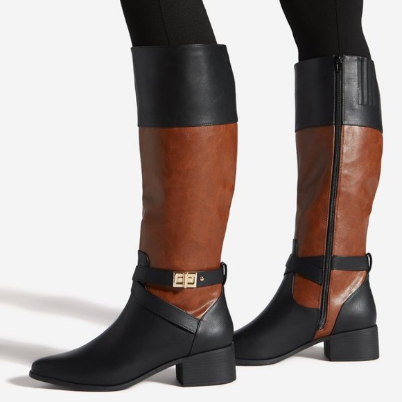Windy Tutone Block Heel Boot - Picture 1 of 5